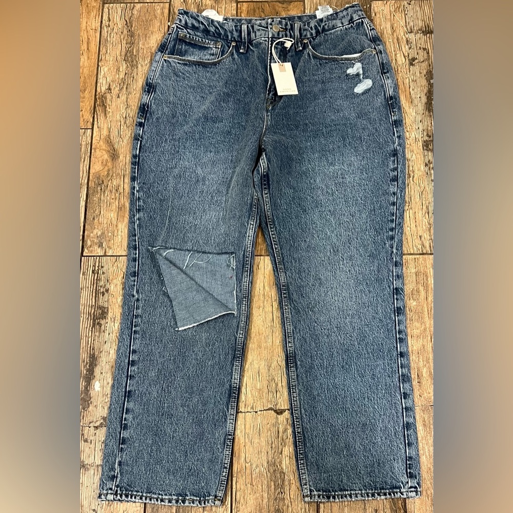 Good American Vintage Wash Blue Straight-Leg Jeans